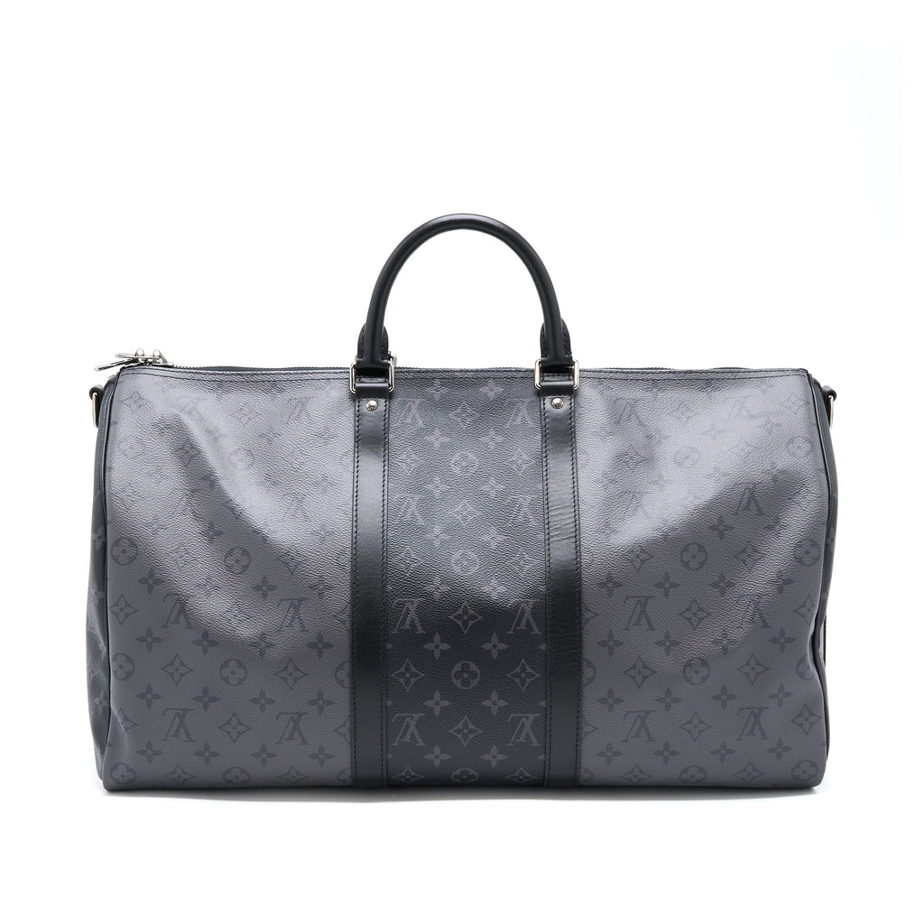 KEEPALL BANDOULIERE 50 MONOGRAM ECLIPSE CANVAS BLACK/GREY BLACK HARDWARE (NEW VERSION)