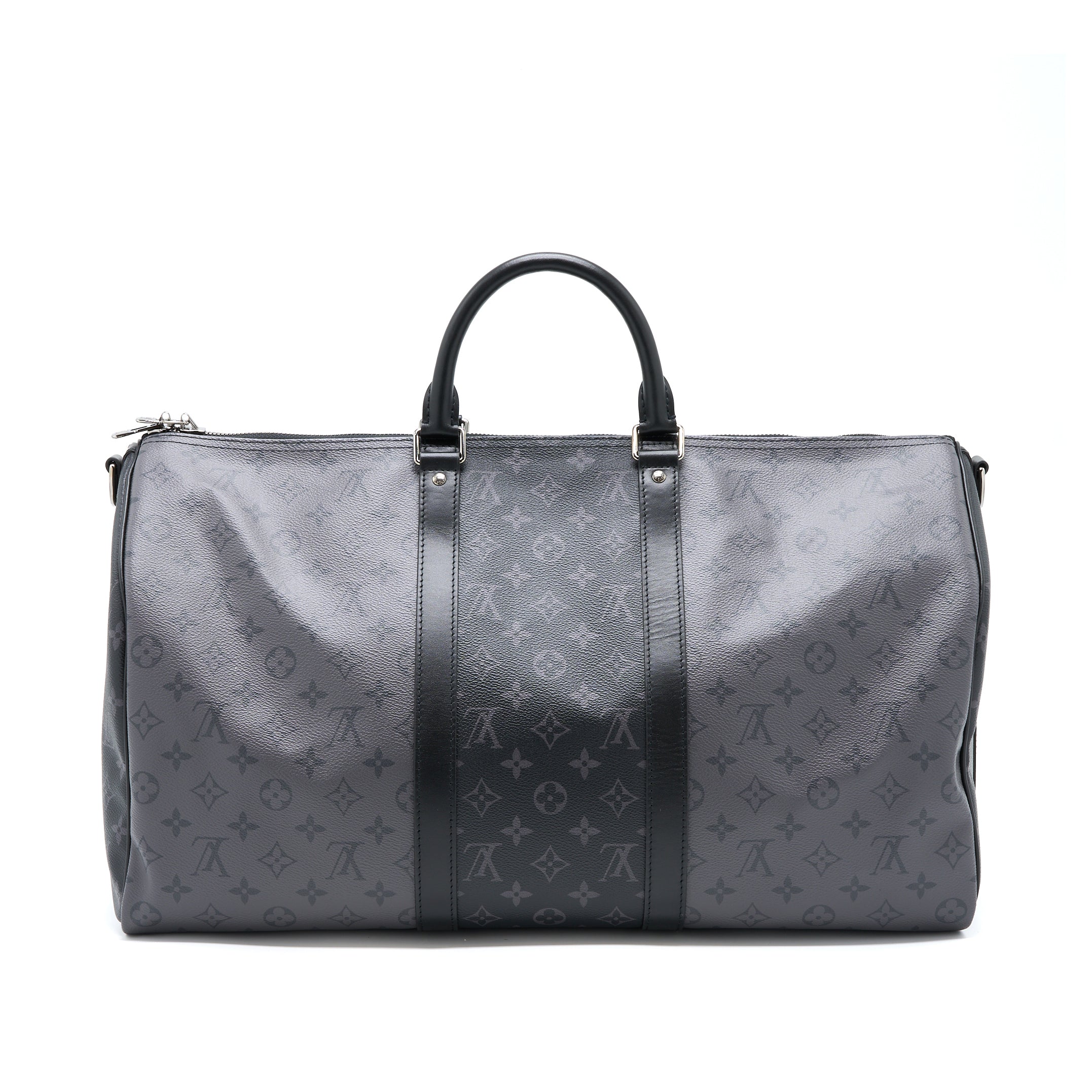 KEEPALL BANDOULIERE 50 MONOGRAM ECLIPSE CANVAS BLACK/GREY BLACK HARDWARE (NEW VERSION)