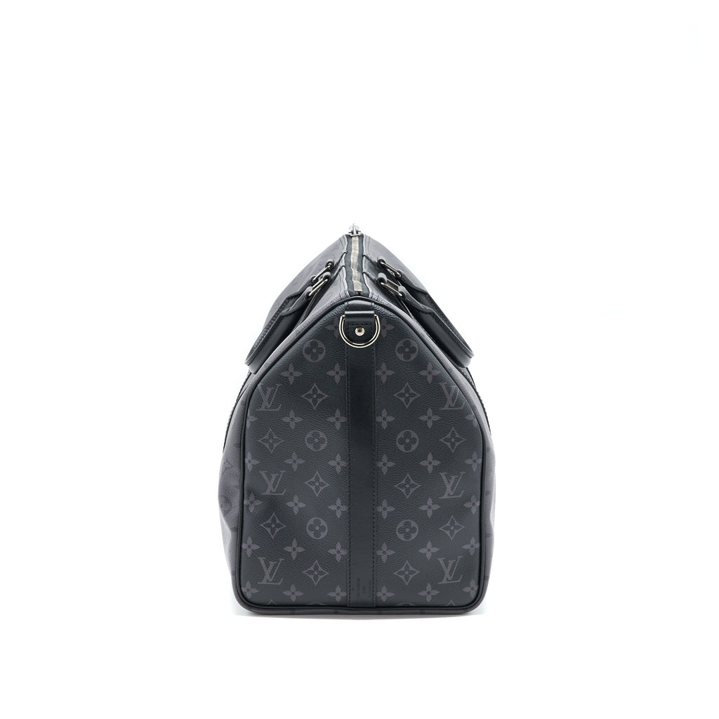 KEEPALL BANDOULIERE 50 MONOGRAM ECLIPSE CANVAS BLACK/GREY BLACK HARDWARE (NEW VERSION)