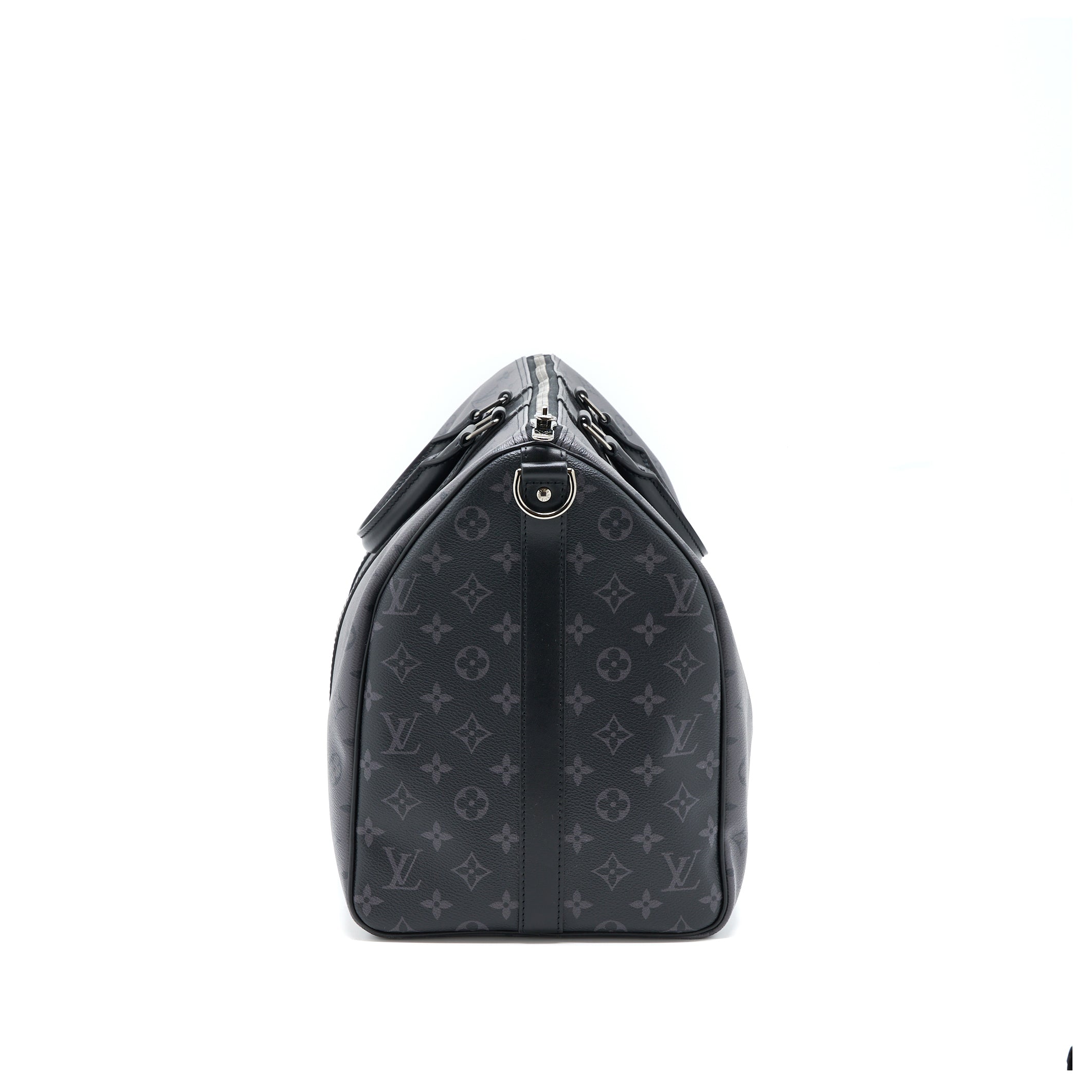 KEEPALL BANDOULIERE 50 MONOGRAM ECLIPSE CANVAS BLACK/GREY BLACK HARDWARE (NEW VERSION)