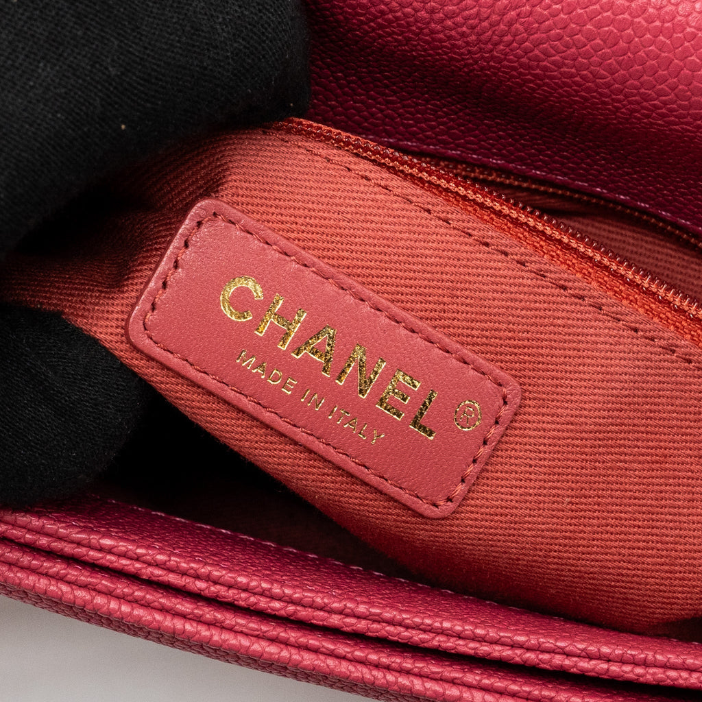 GIANT CC LOGO MESSENGER BAG GRAINED CALFSKIN PINK LGHW