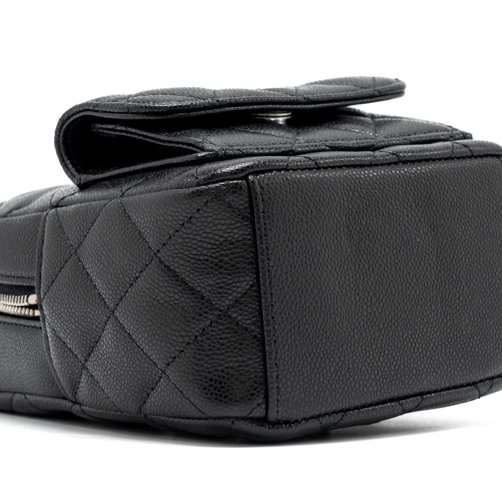 24C MINI BACKPACK/CROSSBODY BAG CAVIAR BLACK SHW(MICROCHIP)