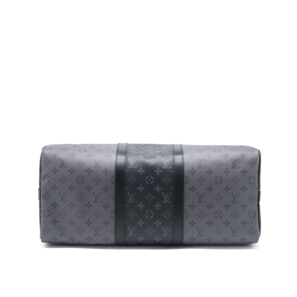 KEEPALL BANDOULIERE 50 MONOGRAM ECLIPSE CANVAS BLACK/GREY BLACK HARDWARE (NEW VERSION)