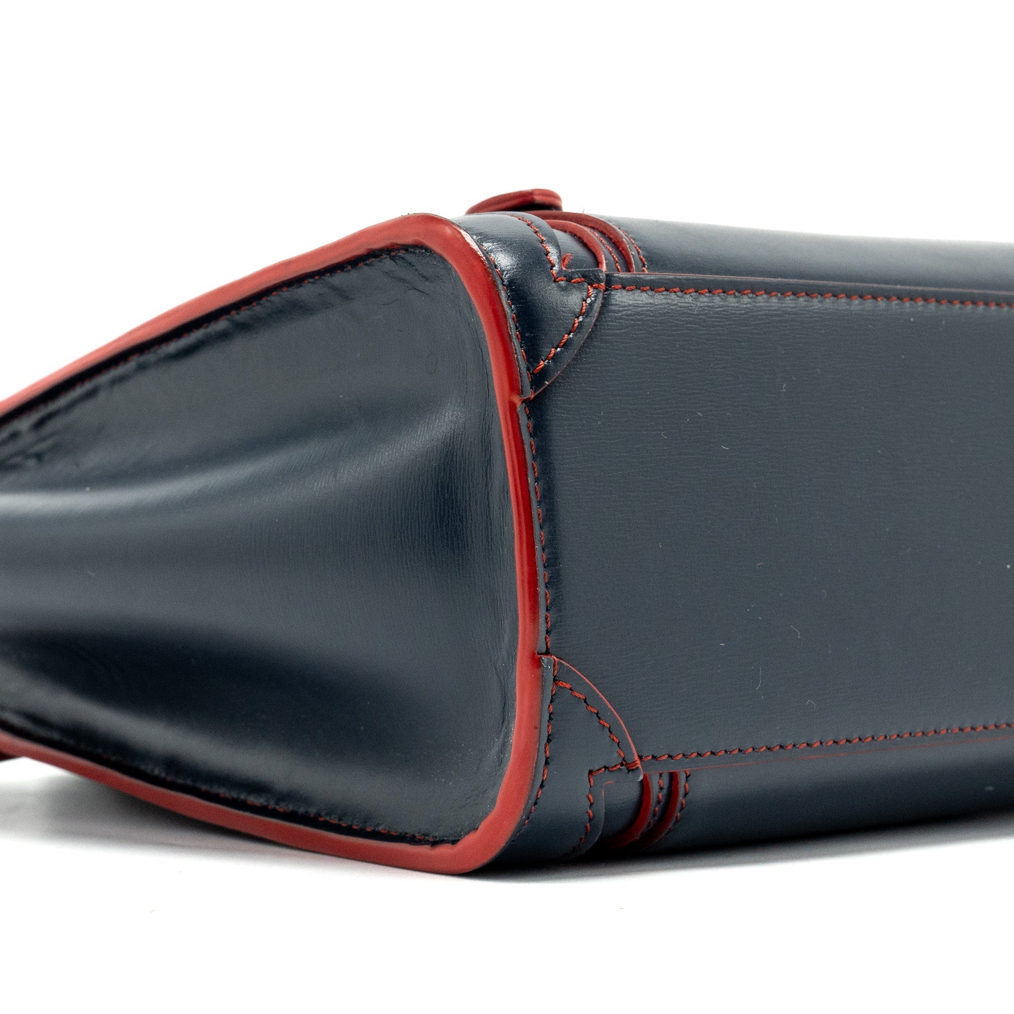 NANO LUGGAGE BAG CALFSKIN NAVY / RED SHW