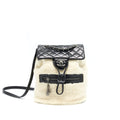 MOUNTAIN SMALL BACKPACK SHEARLING WITH QUILTED CALFSKIN RUTHENIUM HARDWARE