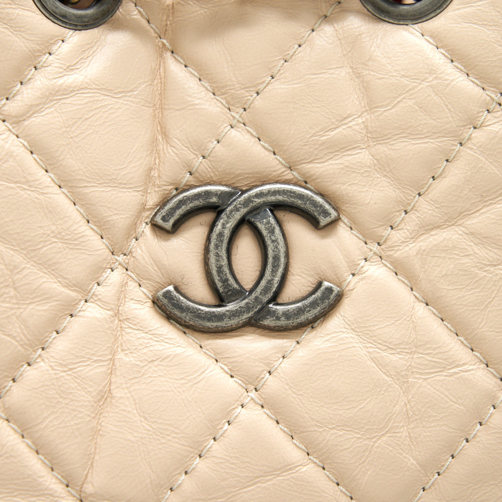 GABRIELLE BACKPACK BEIGE/ BLACK DOUBLE COLOUR HARDWARE