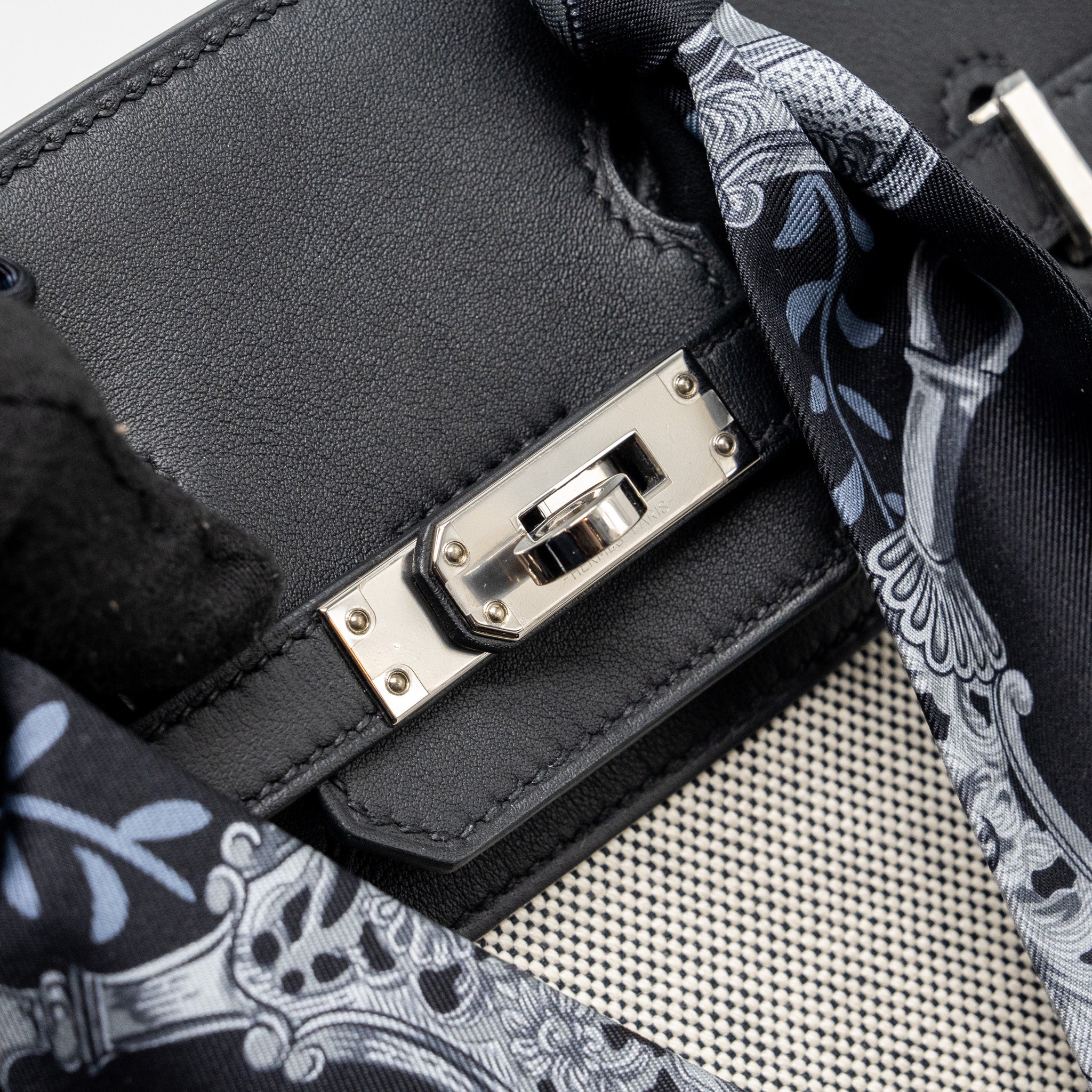 HERMES BIRKIN 25 TOILE SWIFT/CANVAS BLACK SHW