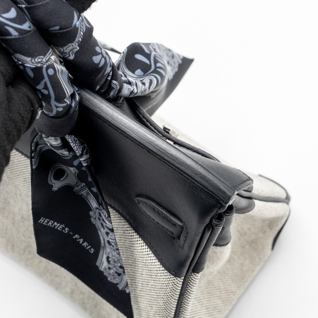 HERMES BIRKIN 25 TOILE SWIFT/CANVAS BLACK SHW