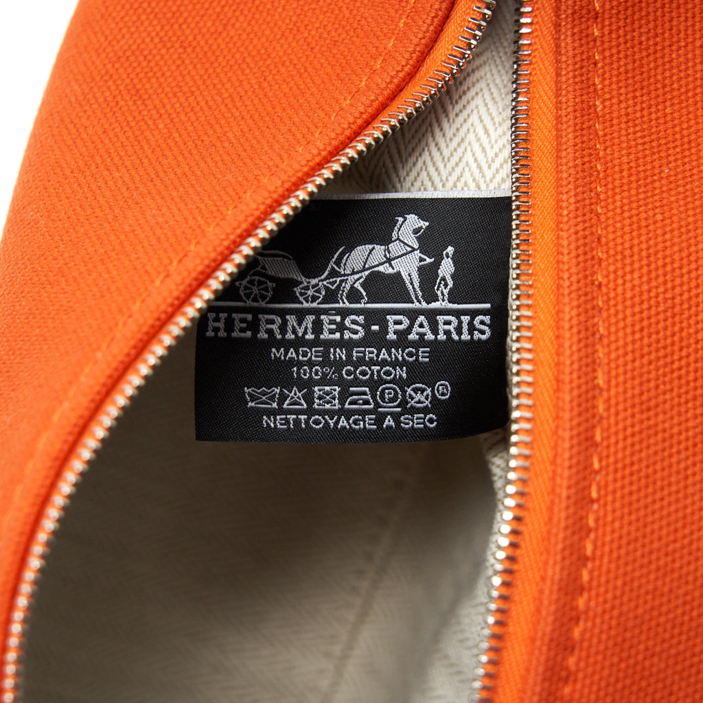 TROUSSE DE TOILETTE BRIDE A BRAC CANVAS TRAVEL POUCH ORANGE FEU