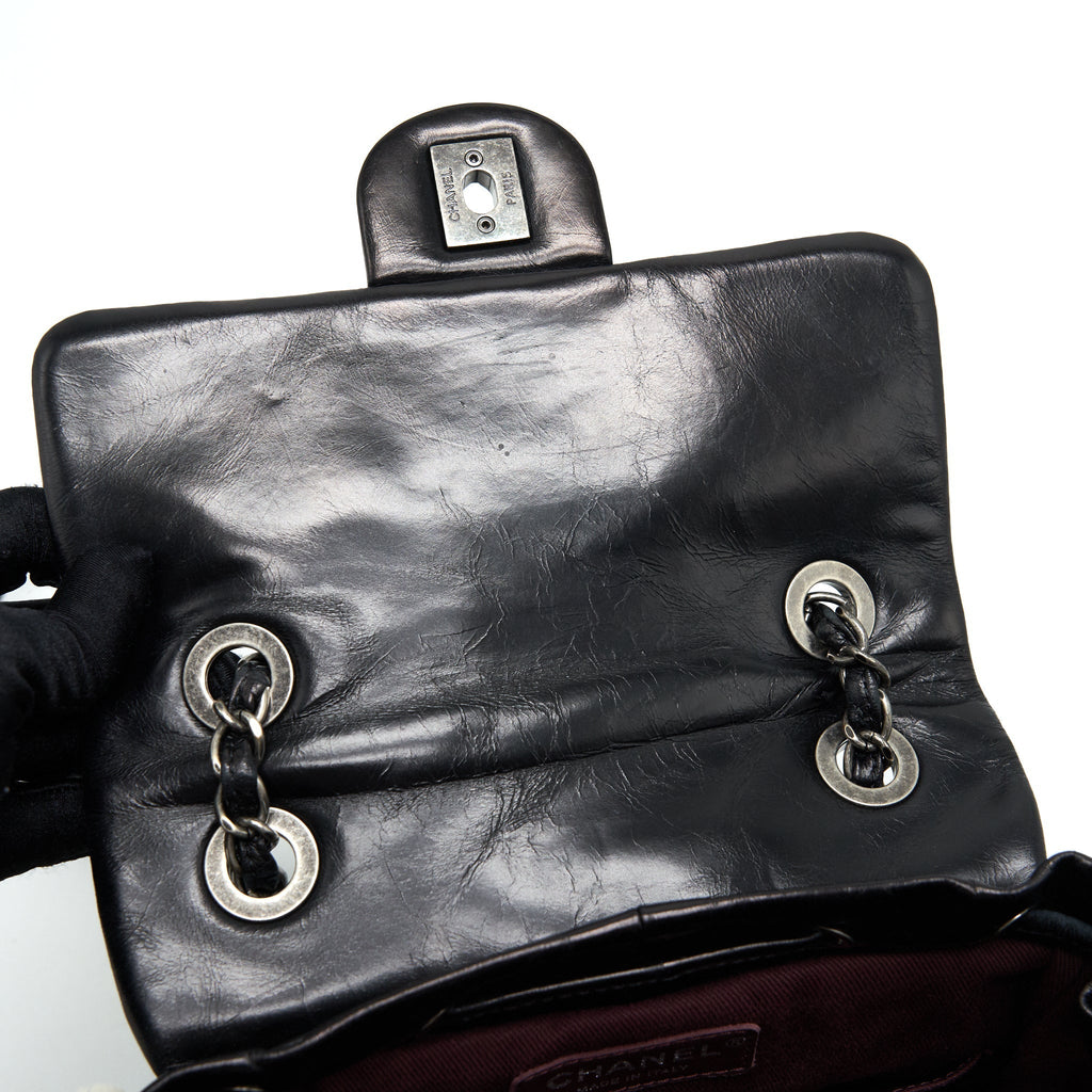 MOUNTAIN SMALL BACKPACK SHEARLING WITH QUILTED CALFSKIN RUTHENIUM HARDWARE