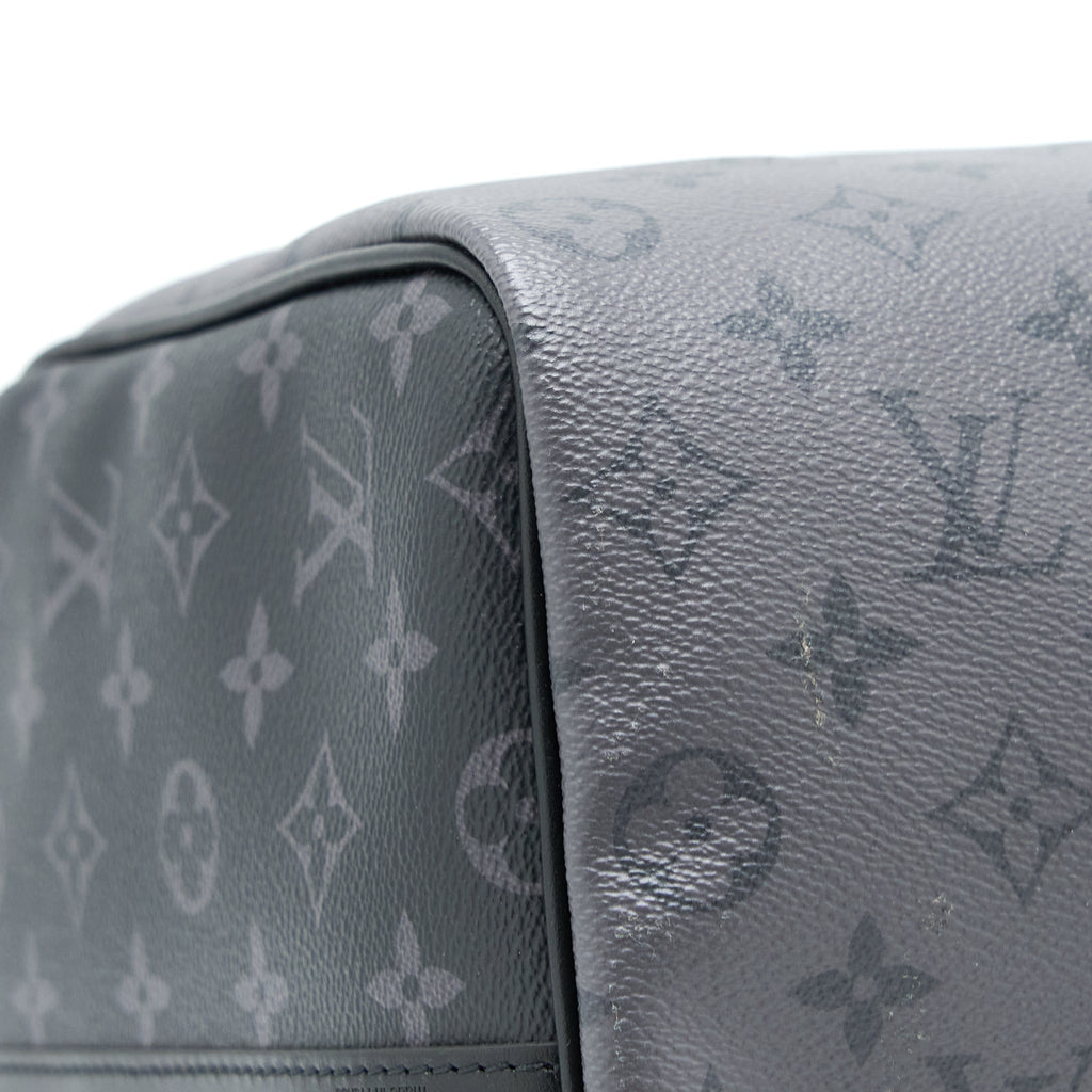 KEEPALL BANDOULIERE 50 MONOGRAM ECLIPSE CANVAS BLACK/GREY BLACK HARDWARE (NEW VERSION)