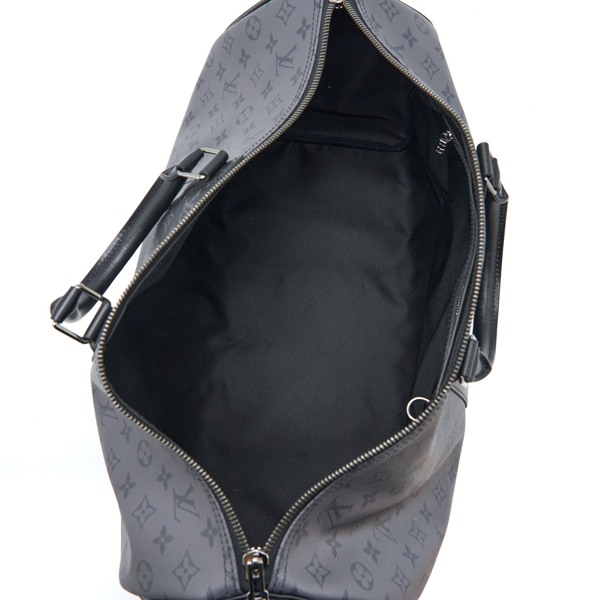 KEEPALL BANDOULIERE 50 MONOGRAM ECLIPSE CANVAS BLACK/GREY BLACK HARDWARE (NEW VERSION)