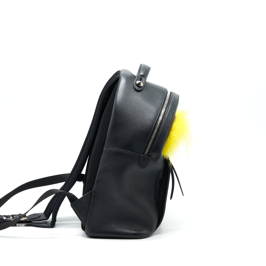 MONSTER BACKPACK IN BLACK WITH YELLOW FUR