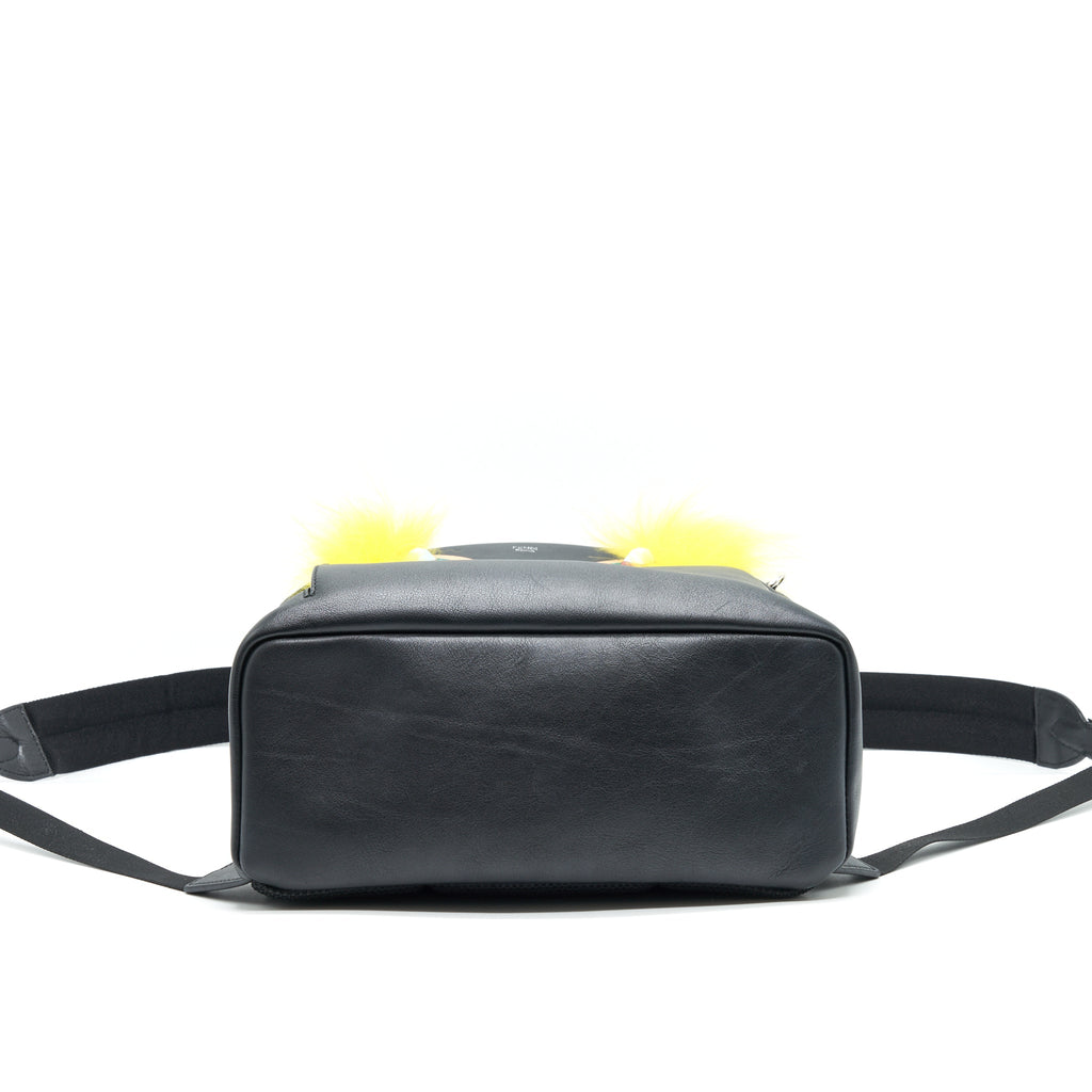 MONSTER BACKPACK IN BLACK WITH YELLOW FUR
