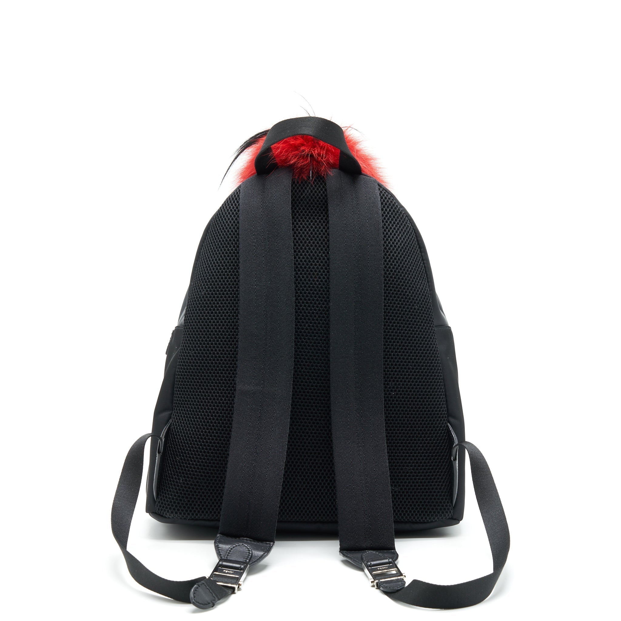 MONSTER BACKPACK IN BLACK WITH RED FUR
