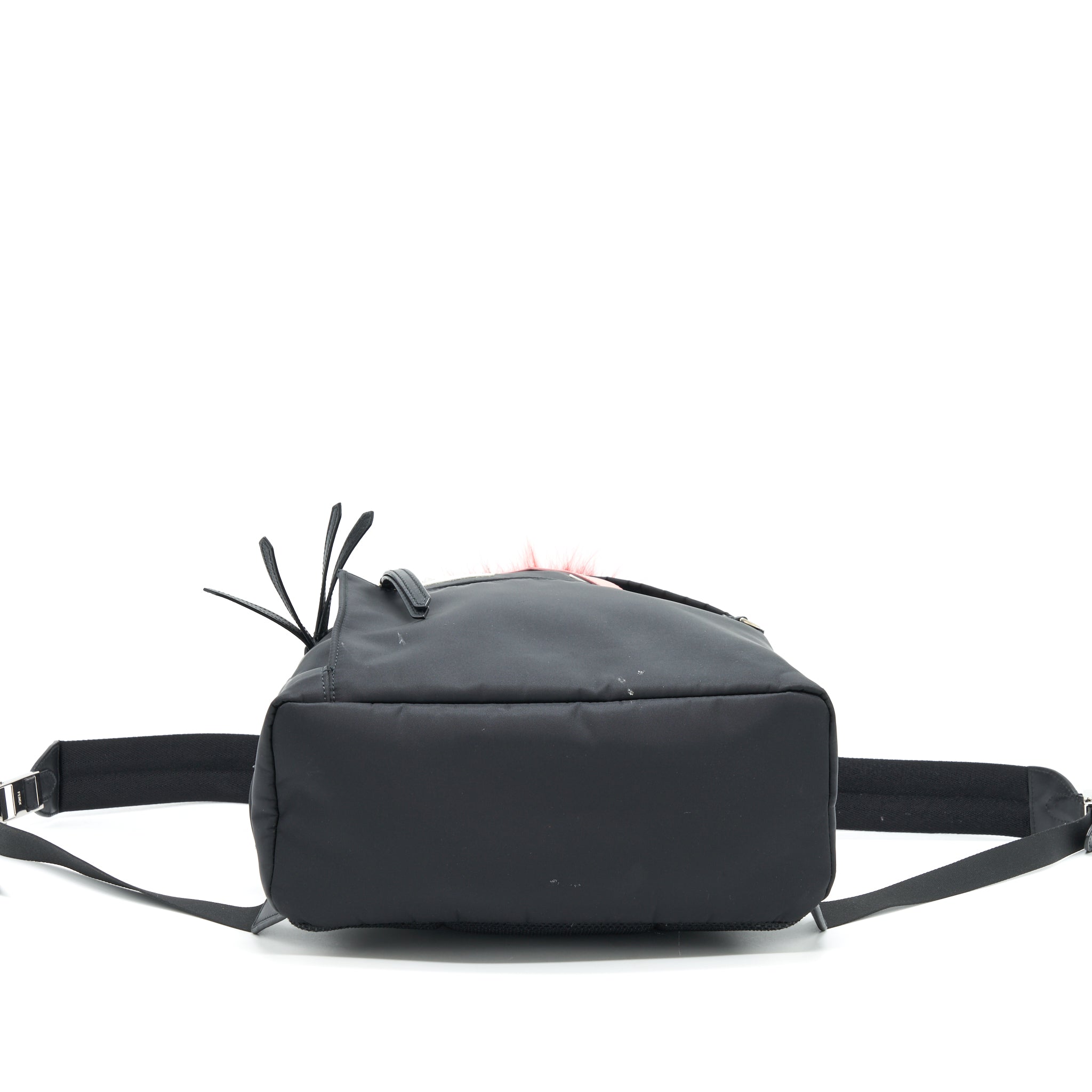 MONSTER BACKPACK IN BLACK WITH RED FUR