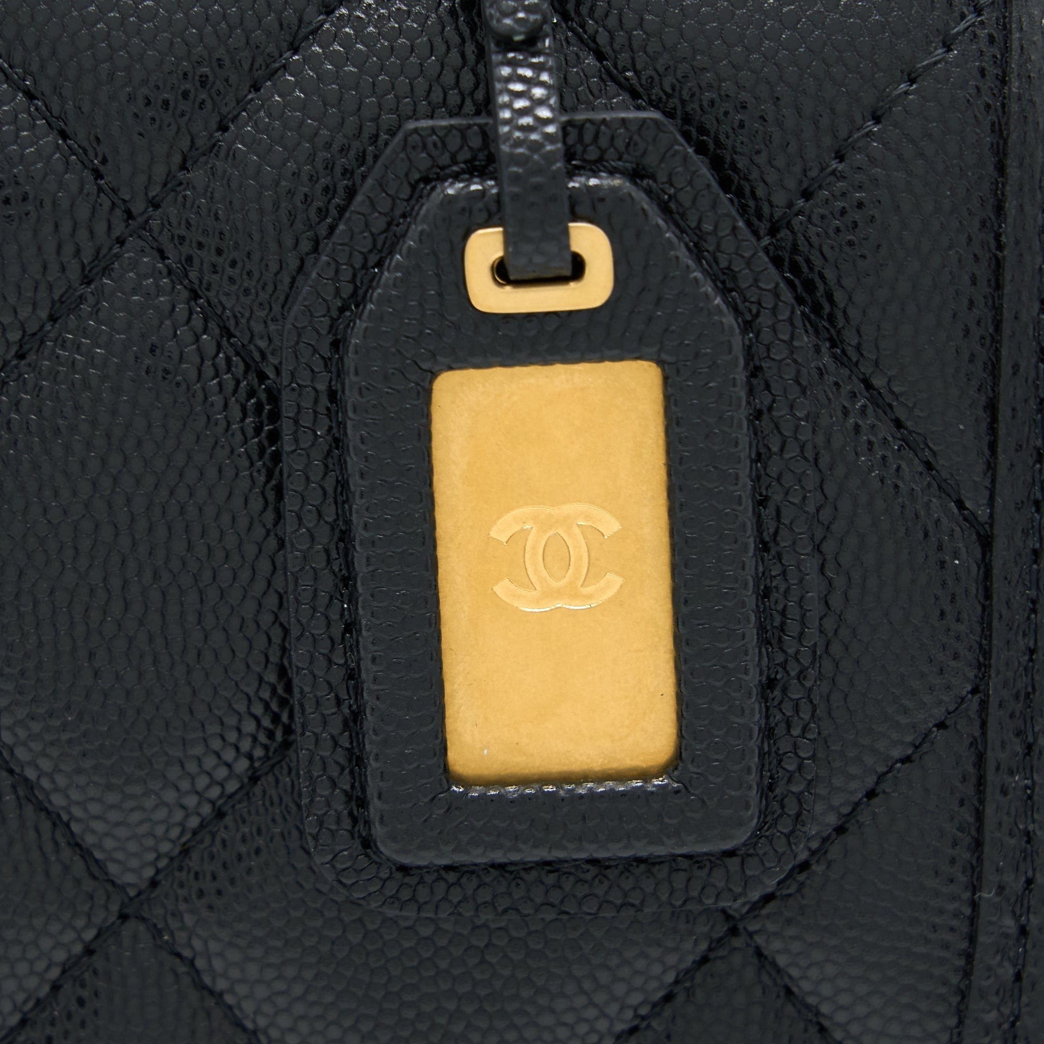 22K TOP HANDLE MESSENGER BAG CAVIAR BLACK BRUSHED GHW(MICROCHIP)