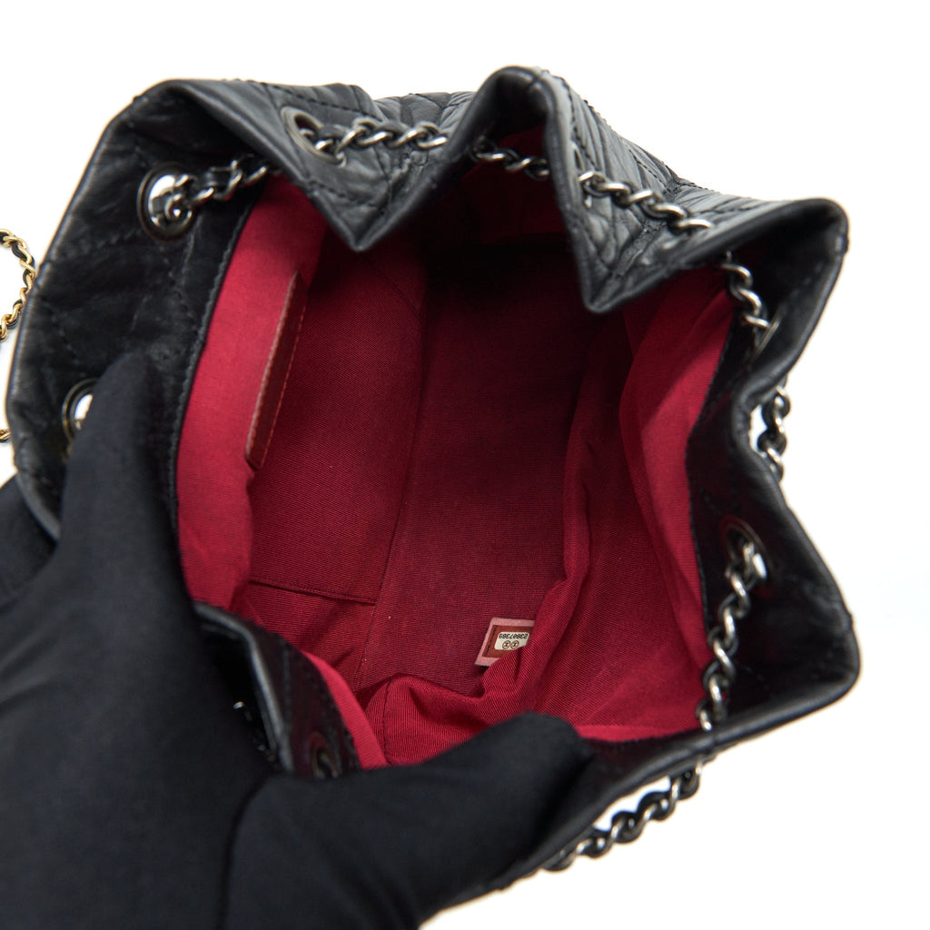 SMALL GABRIELLE BACKPACK BLACK DOUBLE COLOUR HARDWARE