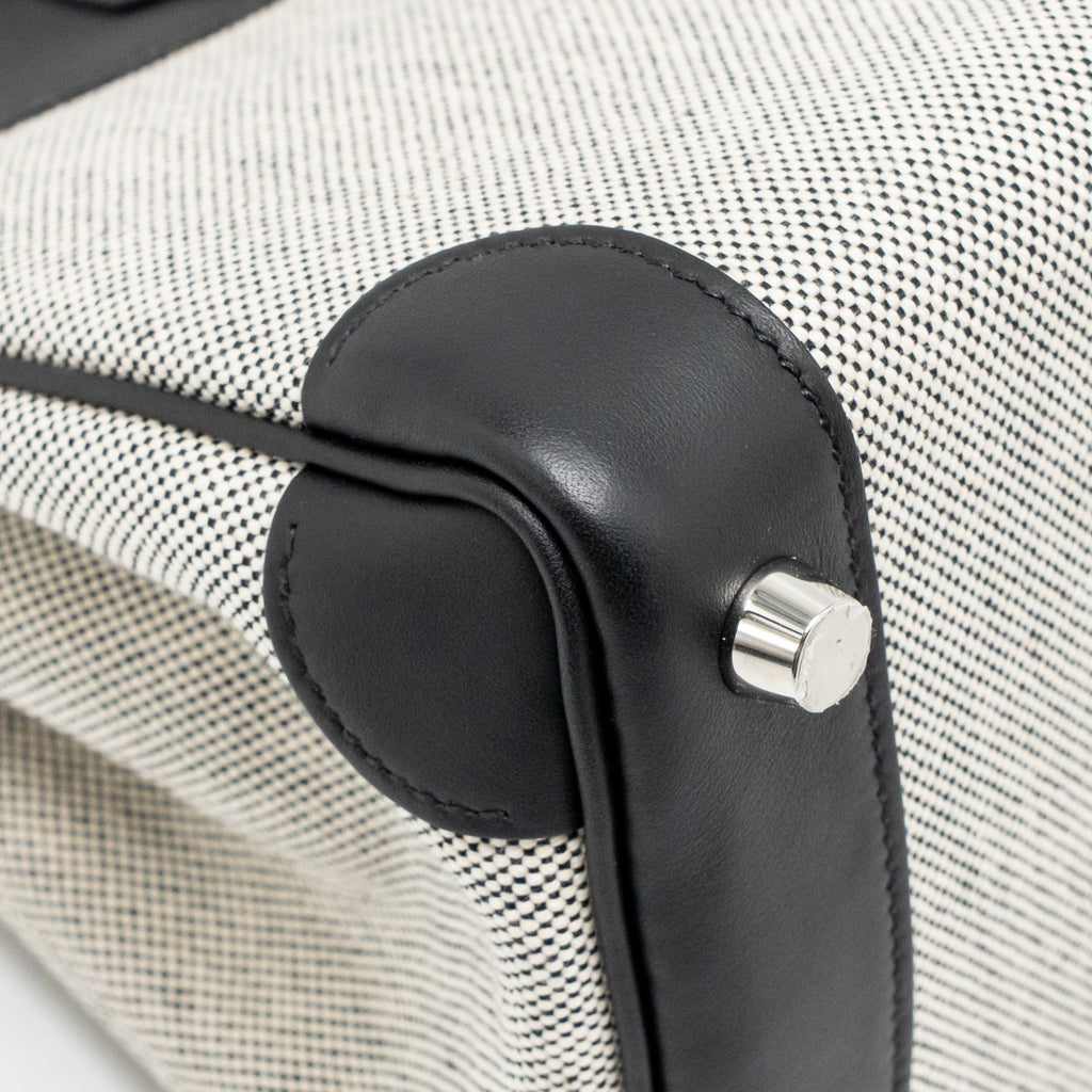 HERMES BIRKIN 25 TOILE SWIFT/CANVAS ECRU-NOIR/NOIR SHW