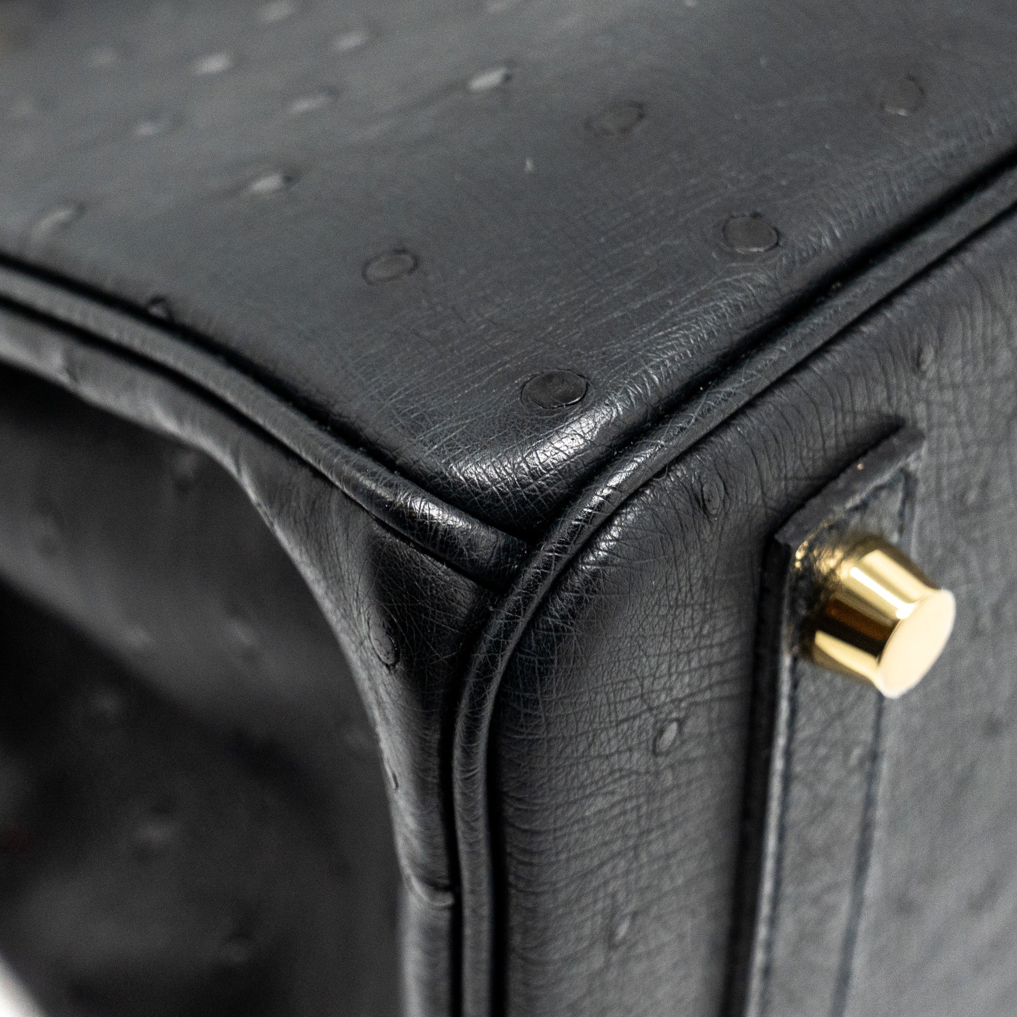 HERMES BIRKIN 30 SHINY ALLIGATOR MISSISSIPPIENSIS TOUCH / OSTRICH BLACK GHW