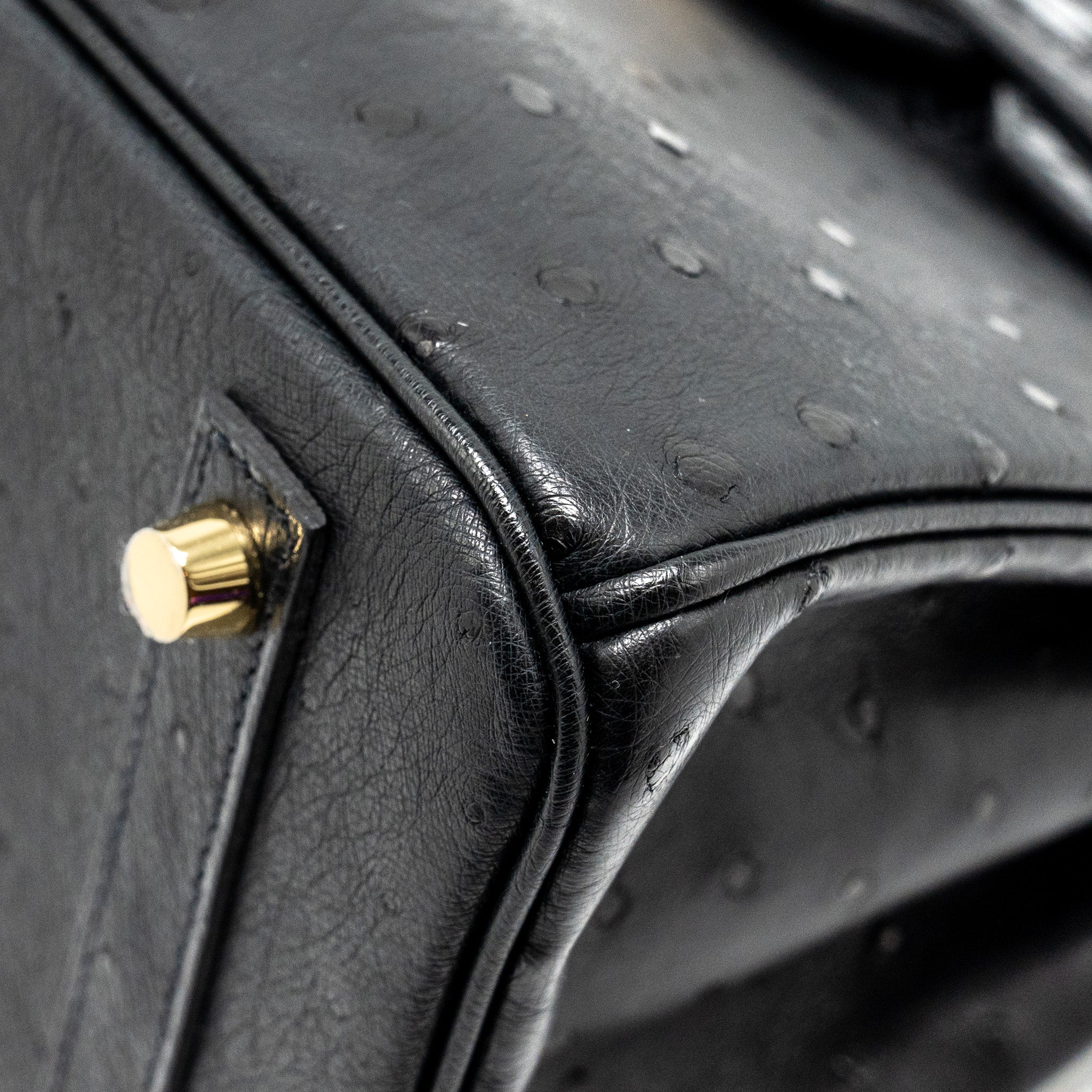 HERMES BIRKIN 30 SHINY ALLIGATOR MISSISSIPPIENSIS TOUCH / OSTRICH BLACK GHW