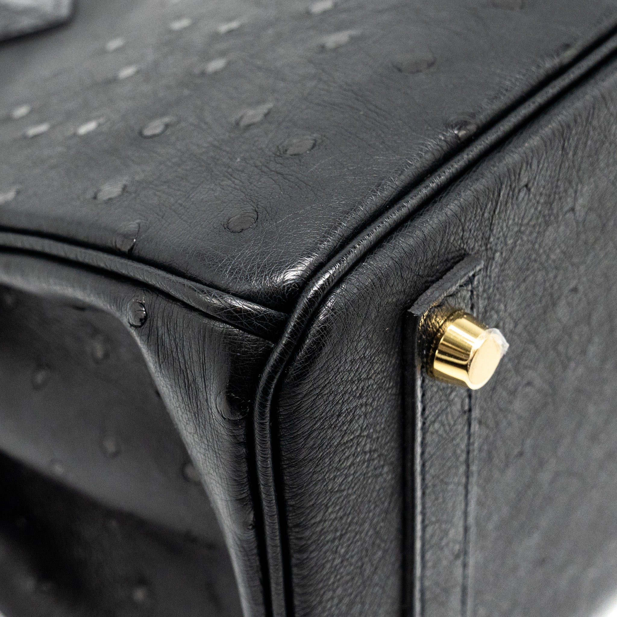 HERMES BIRKIN 30 SHINY ALLIGATOR MISSISSIPPIENSIS TOUCH / OSTRICH BLACK GHW