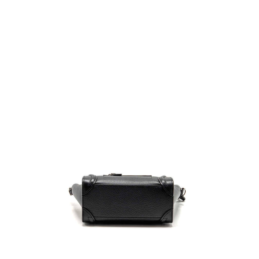 Celine Nano Luggage Bag Grained Calfskin Black SHW