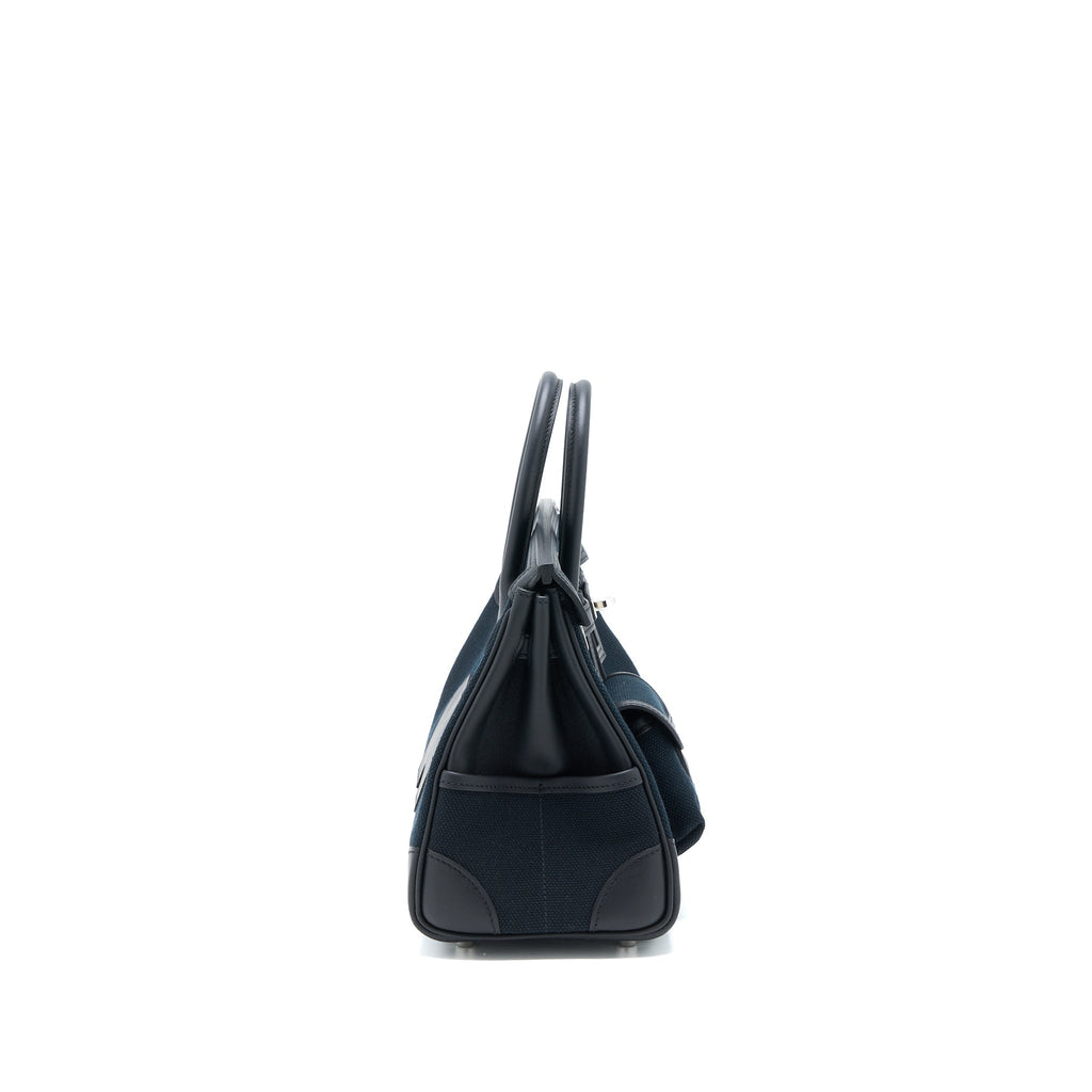 HERMES BIRKIN 25 CARGO TOILE GOELAND/SWIFT BLACK GHW