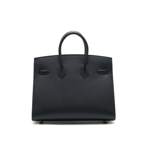 HERMES BIRKIN 25 SELLIER BLACK WITH GHW