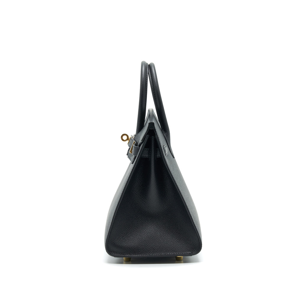 HERMES BIRKIN 25 SELLIER BLACK WITH GHW