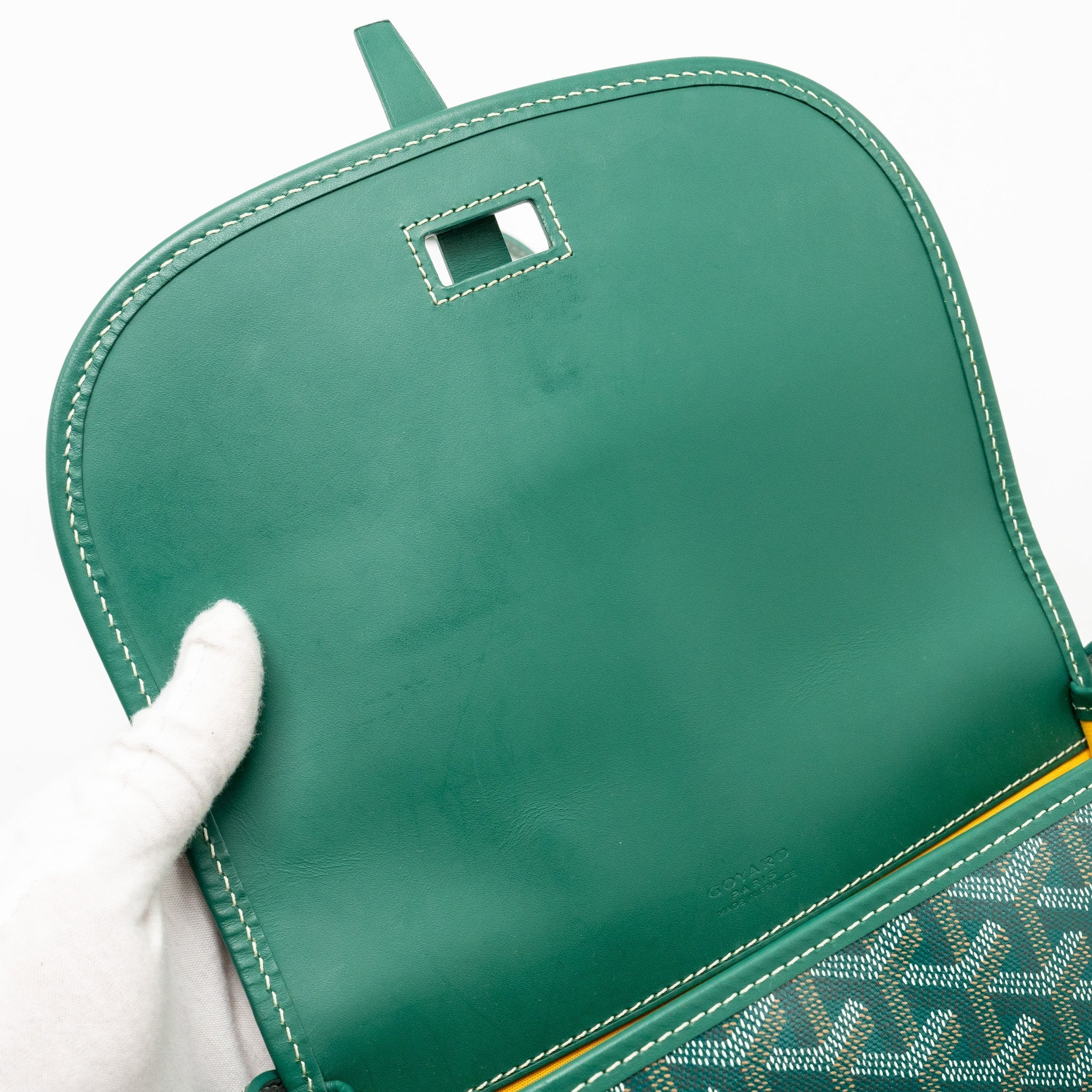 BELVEDERE PM MESSENGER BAG GOYARDLINE CANVAS GREEN SHW