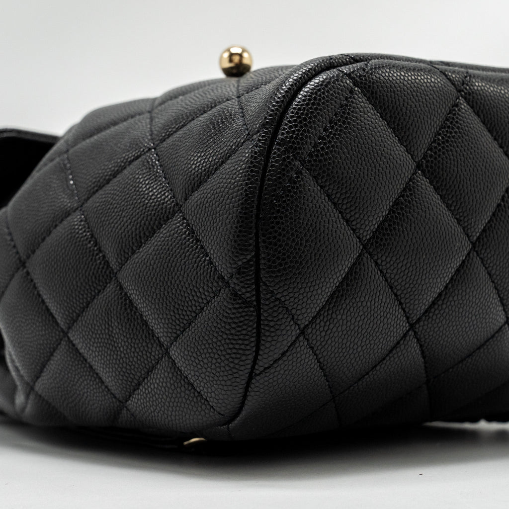 23S QUILTED MINI BACKPACK CAVIAR BLACK LGHW (MICROCHIP)
