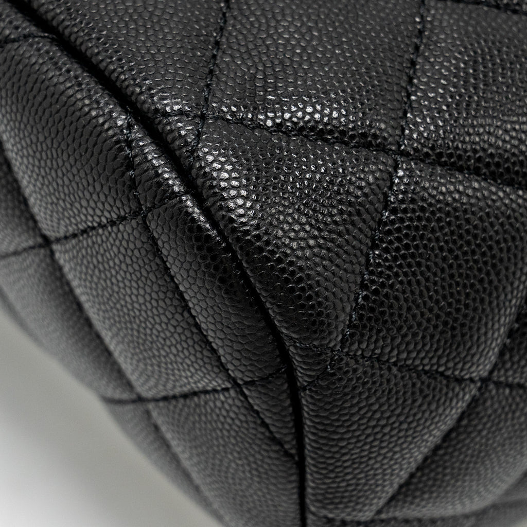 23S QUILTED MINI BACKPACK CAVIAR BLACK LGHW (MICROCHIP)