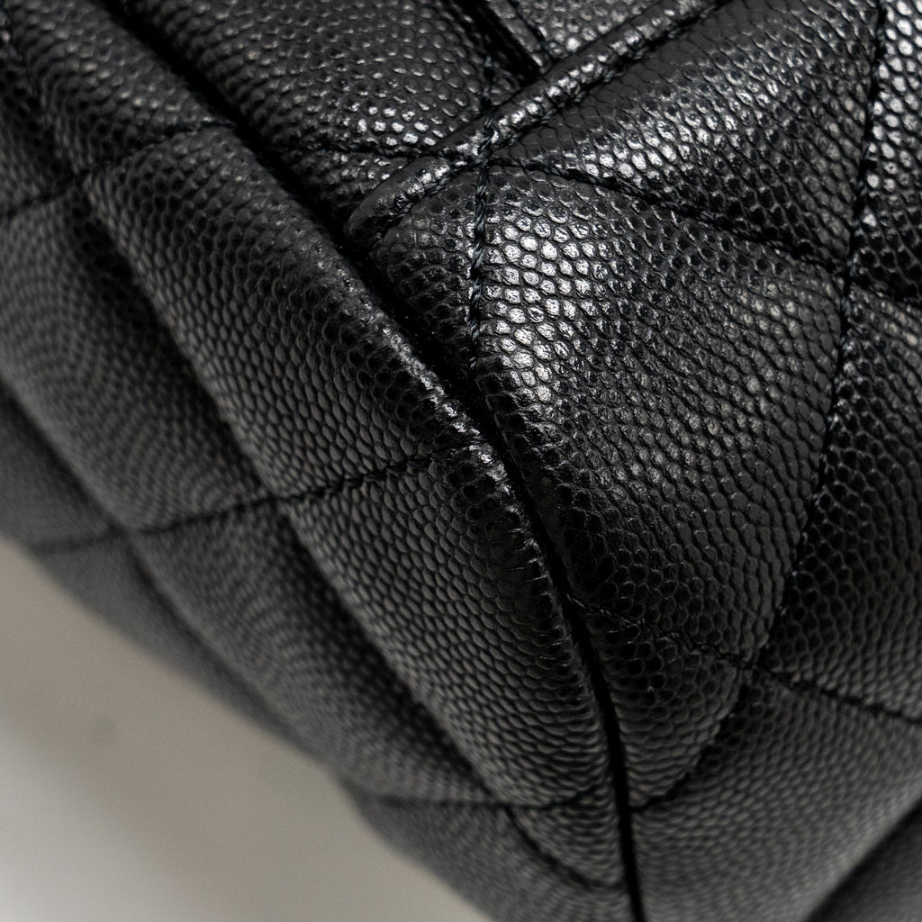 23S QUILTED MINI BACKPACK CAVIAR BLACK LGHW (MICROCHIP)