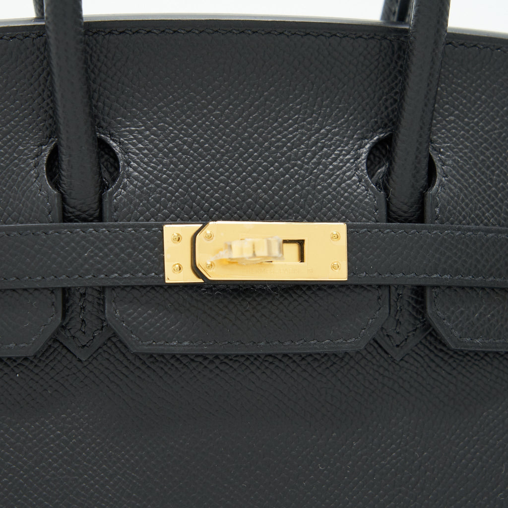 HERMES BIRKIN 25 SELLIER BLACK WITH GHW