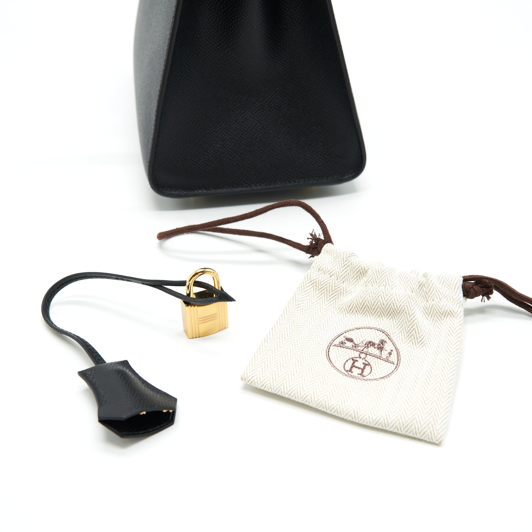 HERMES BIRKIN 25 SELLIER BLACK GHW