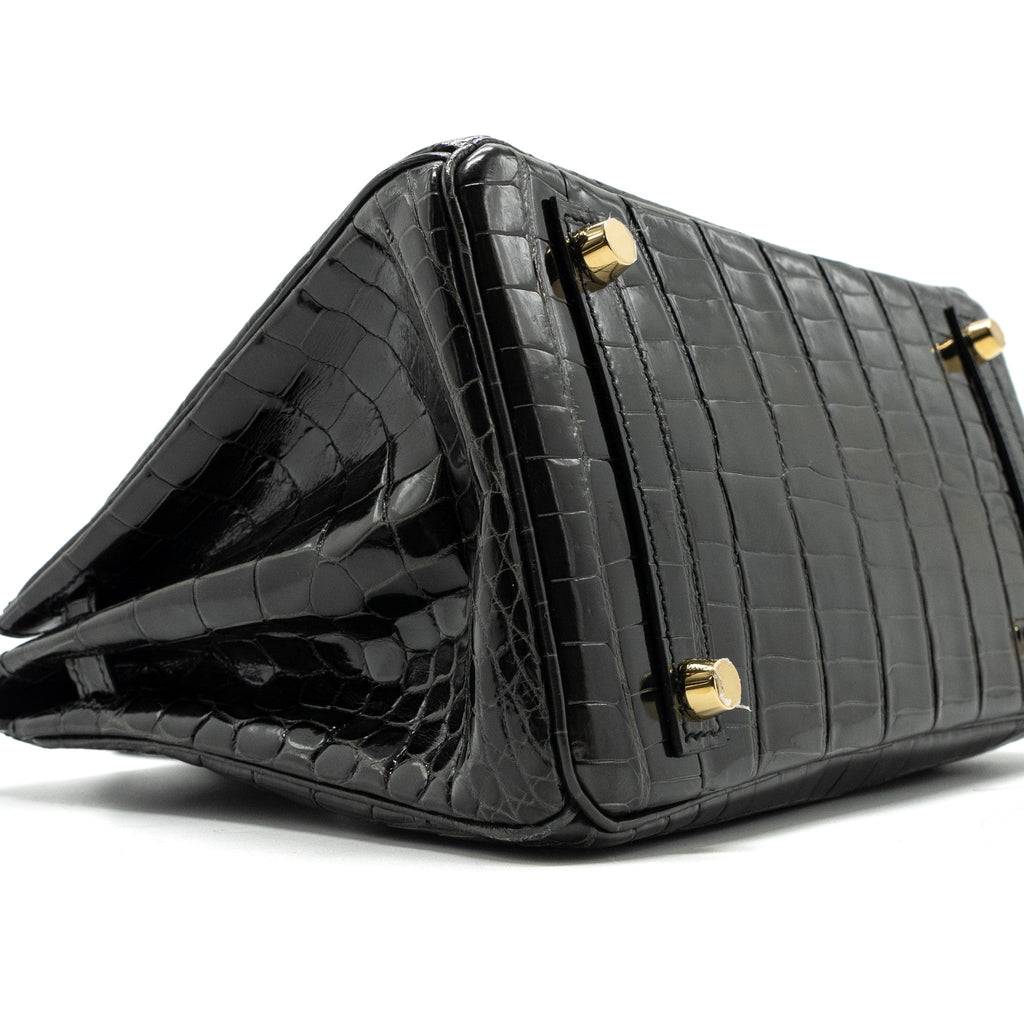 HERMES BIRKIN 25 SHINY CROCODILE NILOTICUS 88 GRAPHITE GHW