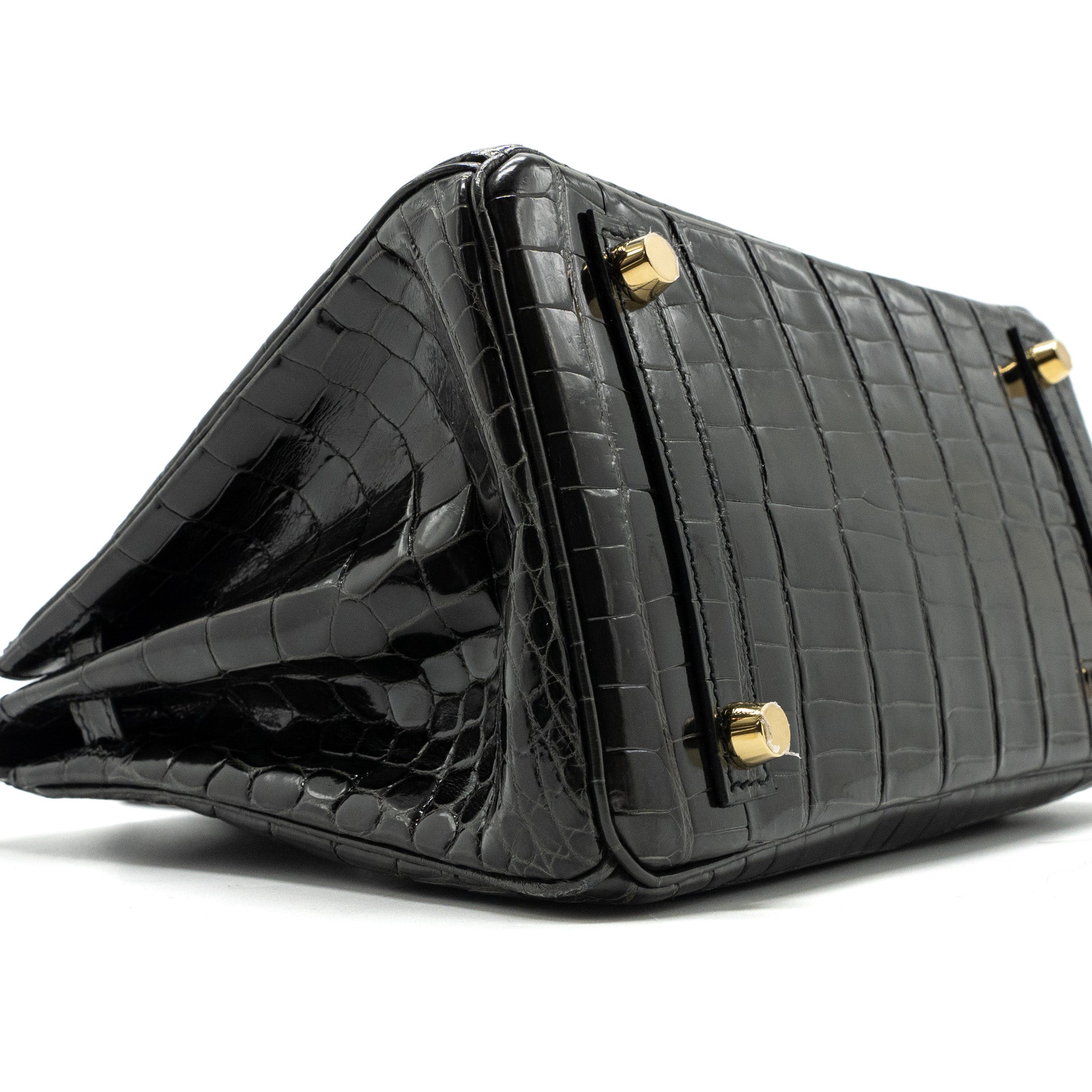 HERMES BIRKIN 25 SHINY CROCODILE NILOTICUS 88 GRAPHITE GHW