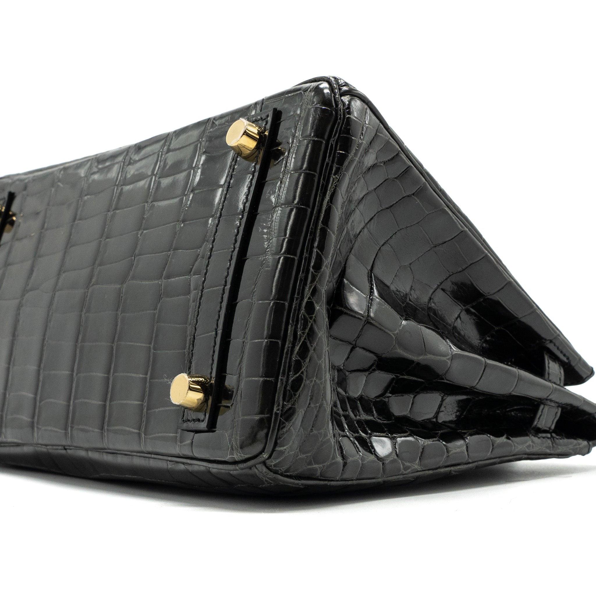 HERMES BIRKIN 25 SHINY CROCODILE NILOTICUS 88 GRAPHITE GHW