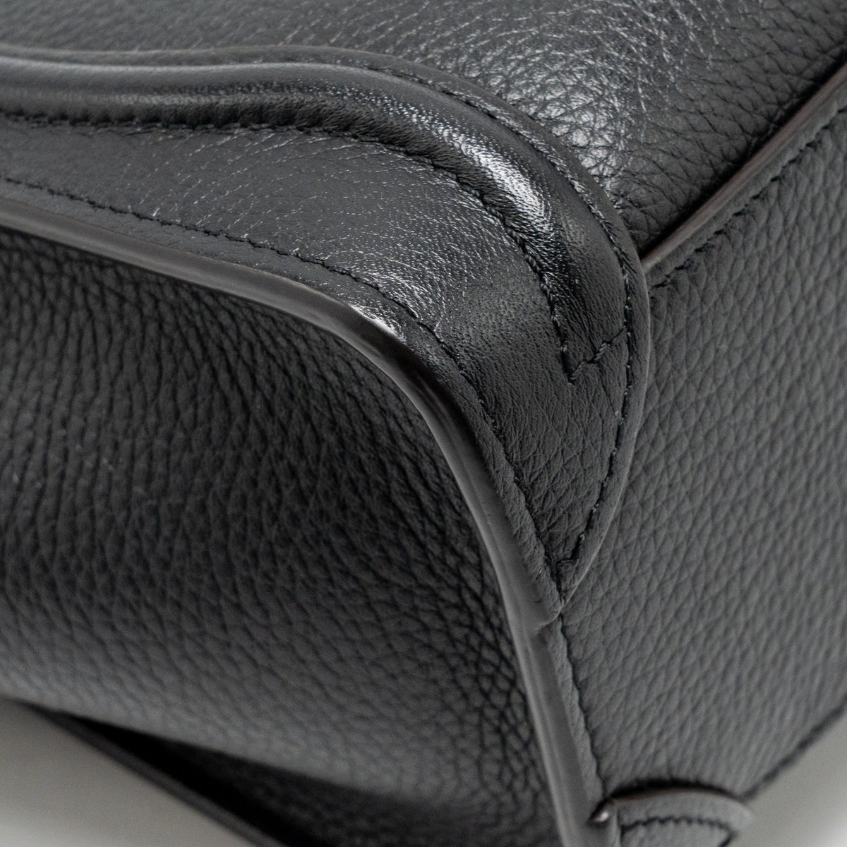 Celine Nano Luggage Bag Grained Calfskin Black SHW