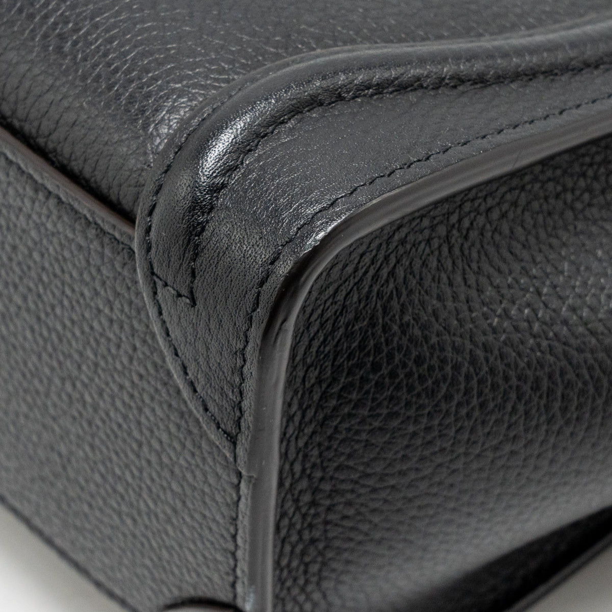 Celine Nano Luggage Bag Grained Calfskin Black SHW