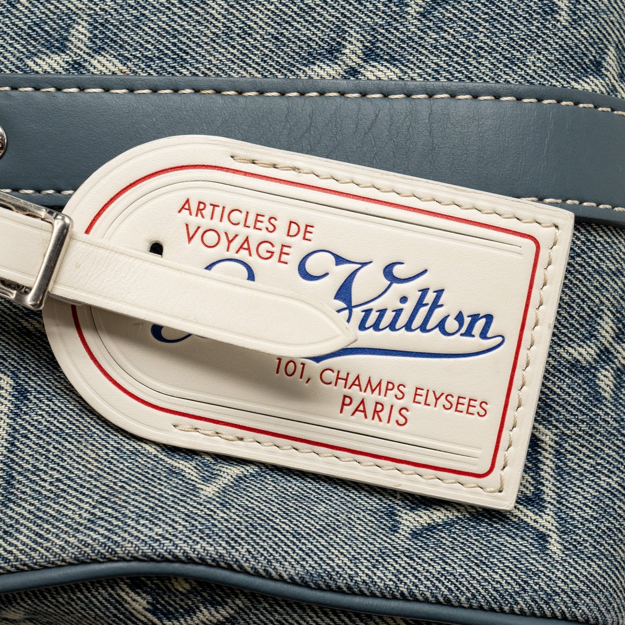 KEEPALL BANDOULIERE 25 WASHED DENIM CANVAS BLUE SHW