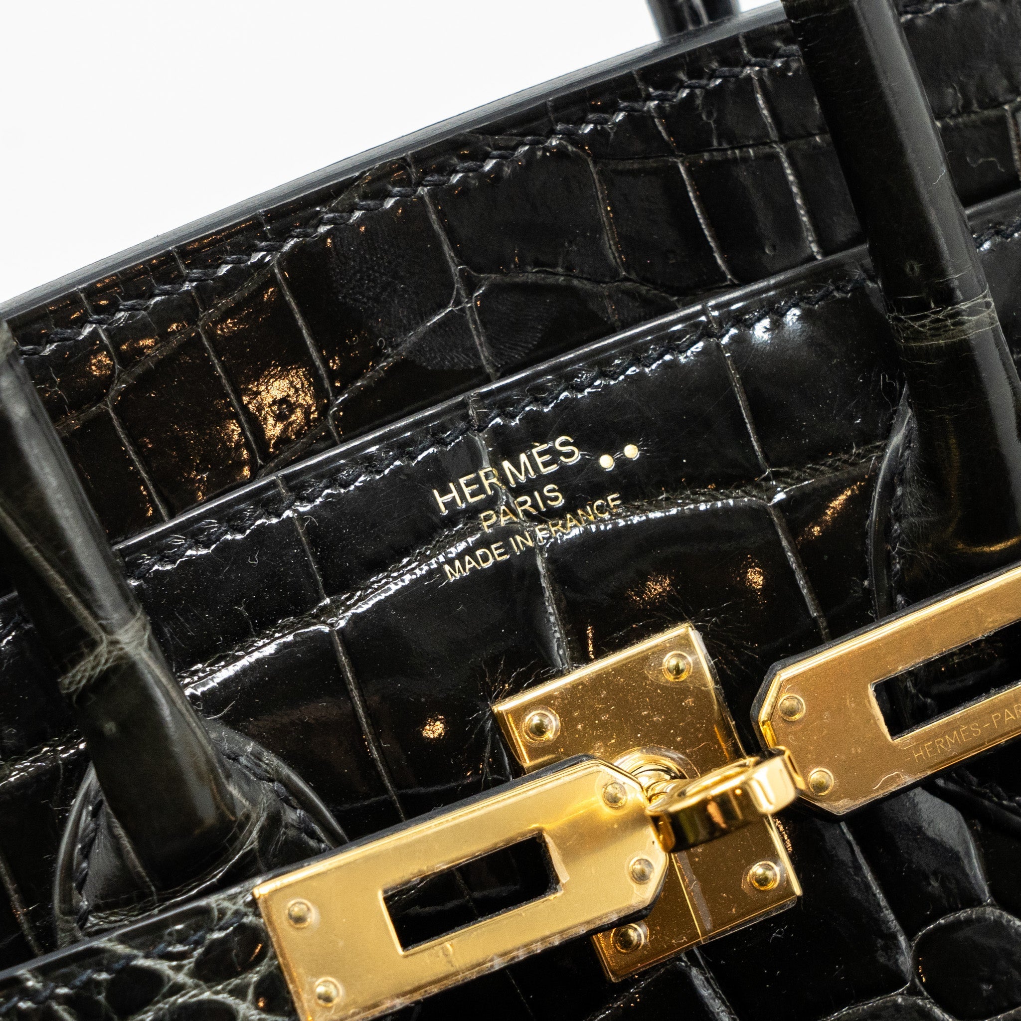 HERMES BIRKIN 25 SHINY CROCODILE NILOTICUS 88 GRAPHITE GHW