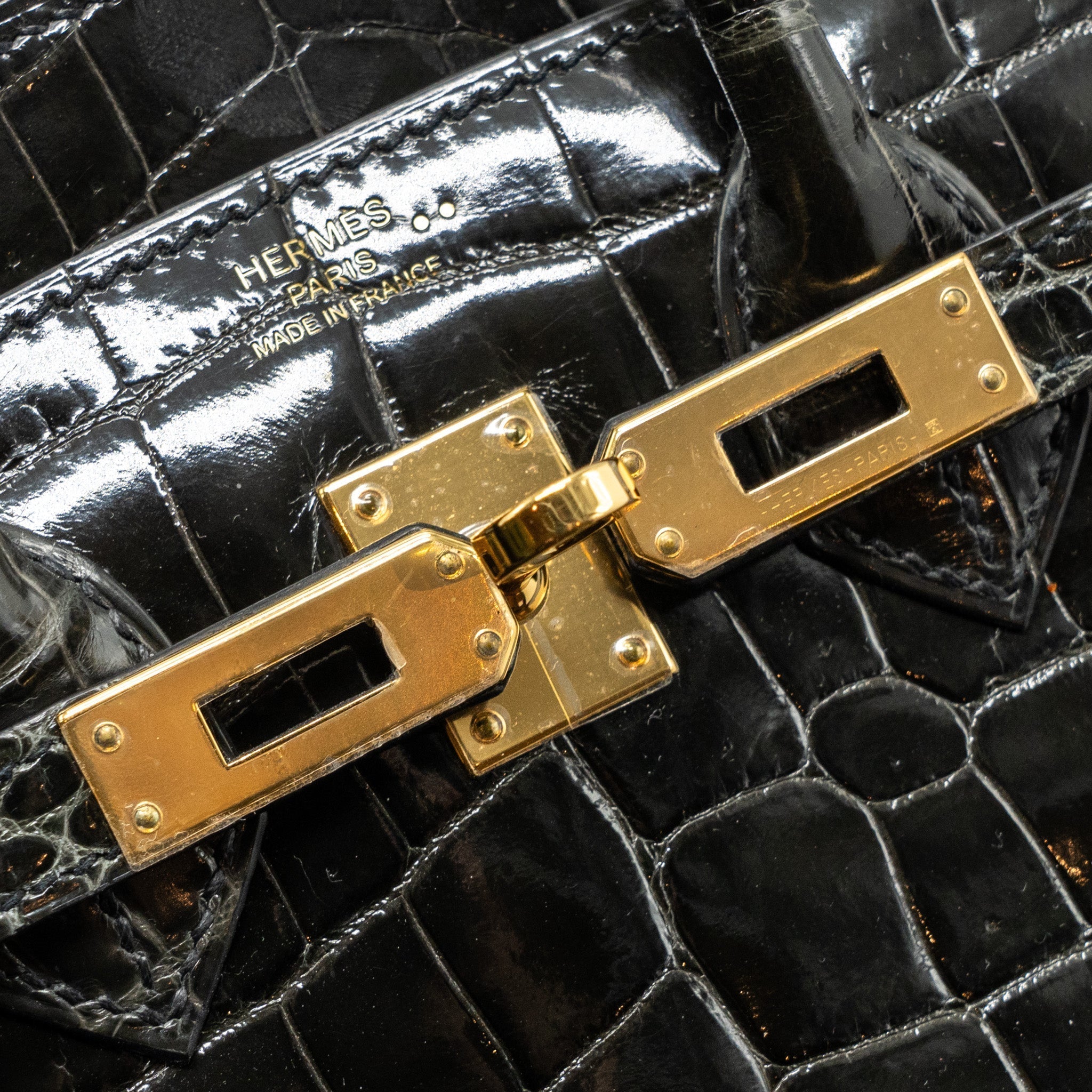 HERMES BIRKIN 25 SHINY CROCODILE NILOTICUS 88 GRAPHITE GHW