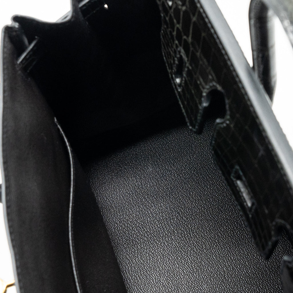 HERMES BIRKIN 25 SHINY CROCODILE NILOTICUS 88 GRAPHITE GHW
