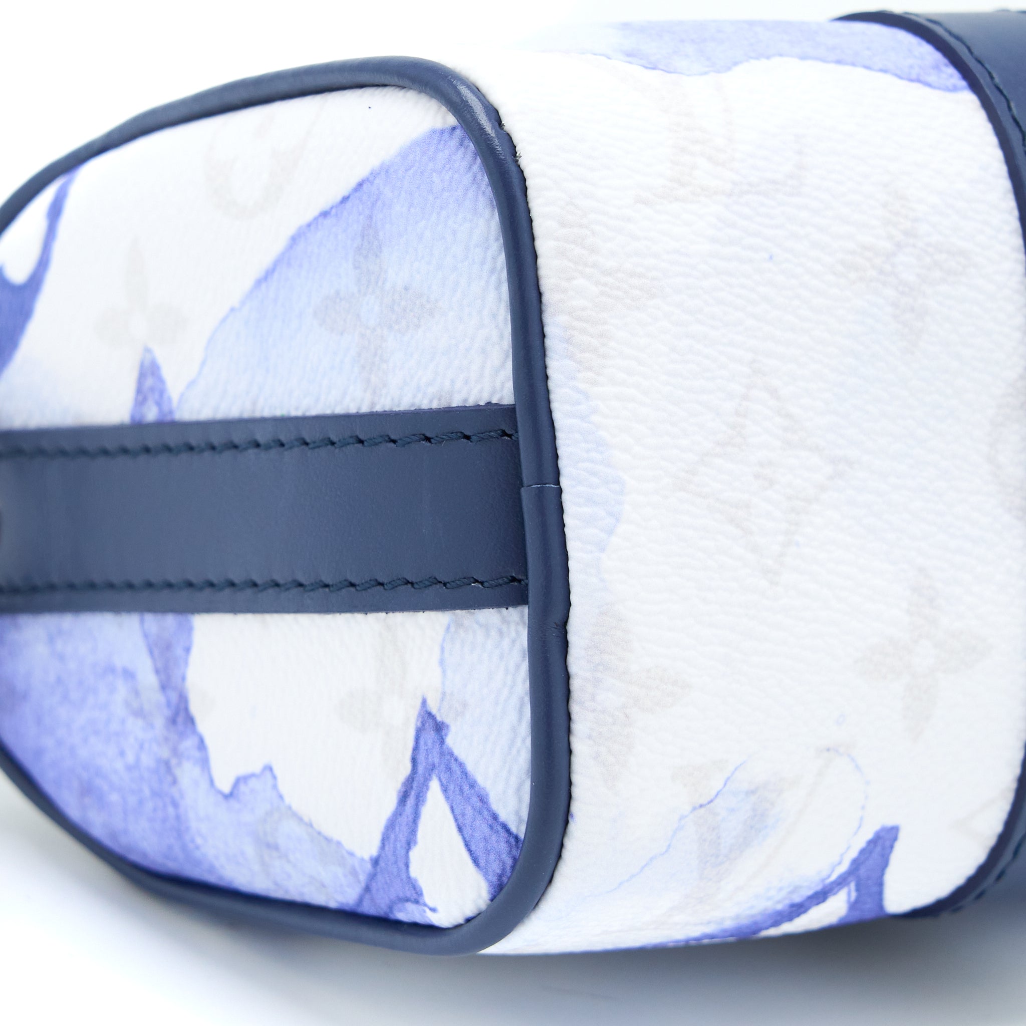 KEEPALL XS MONOGRAM WATERCOLOUR BLUE CANVAS SHW