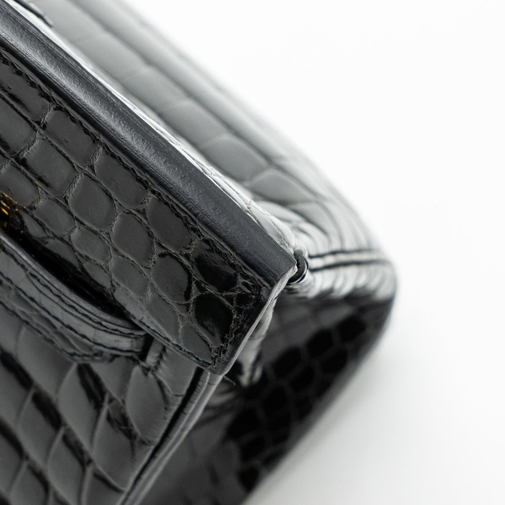 HERMES BIRKIN 25 SHINY CROCODILE NILOTICUS 88 GRAPHITE GHW