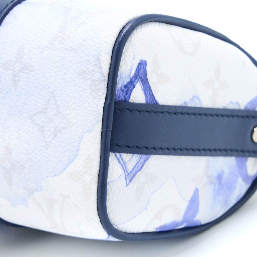 KEEPALL XS MONOGRAM WATERCOLOUR BLUE CANVAS SHW