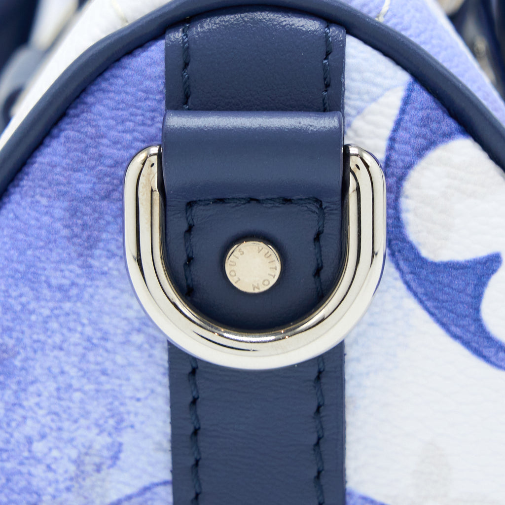 KEEPALL XS MONOGRAM WATERCOLOUR BLUE CANVAS SHW