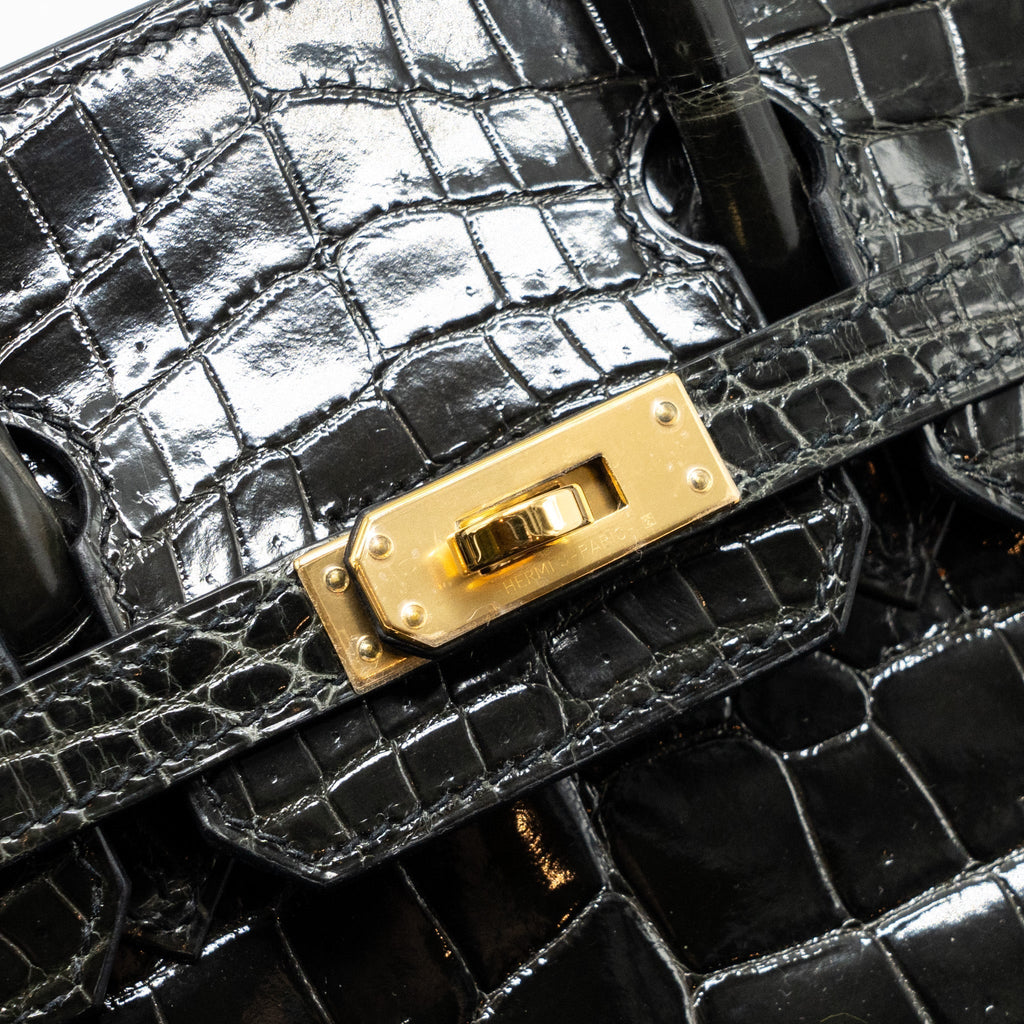 HERMES BIRKIN 25 SHINY CROCODILE NILOTICUS 88 GRAPHITE GHW